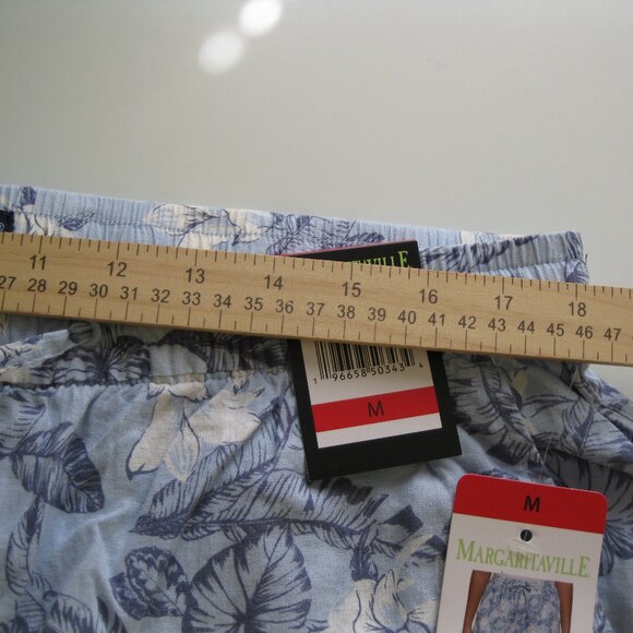 Margaritaville Island Reserve Women Linen Blend Shorts blue tropical floral M - Picture 12 of 14